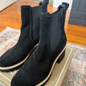 Dolce Vita Black Suede Chelsea Ankle Boots size 10 women’s water proof brand new